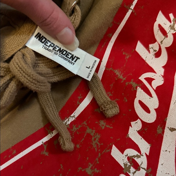 Nebraska Tan Hoodie with Red Logo - Picture 2 of 3